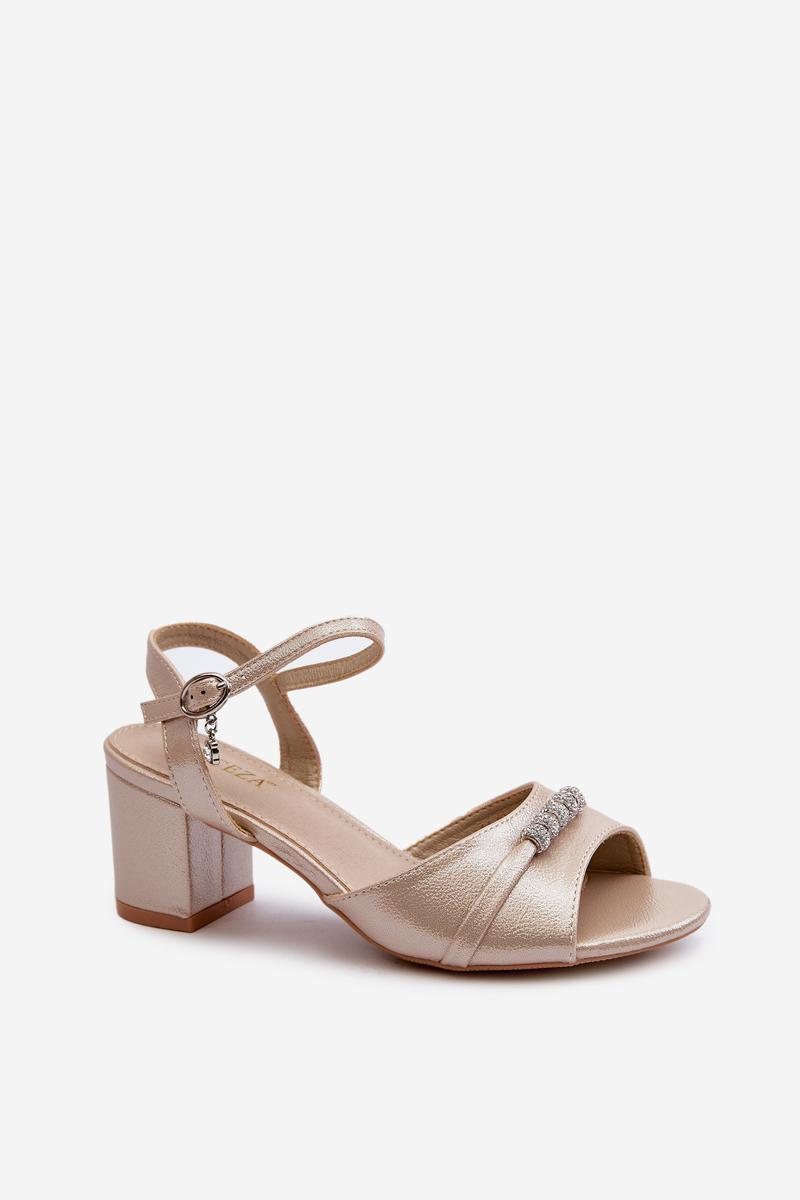 Step In Style Narhi Gold Faux Suede Heeled Sandals - view 2