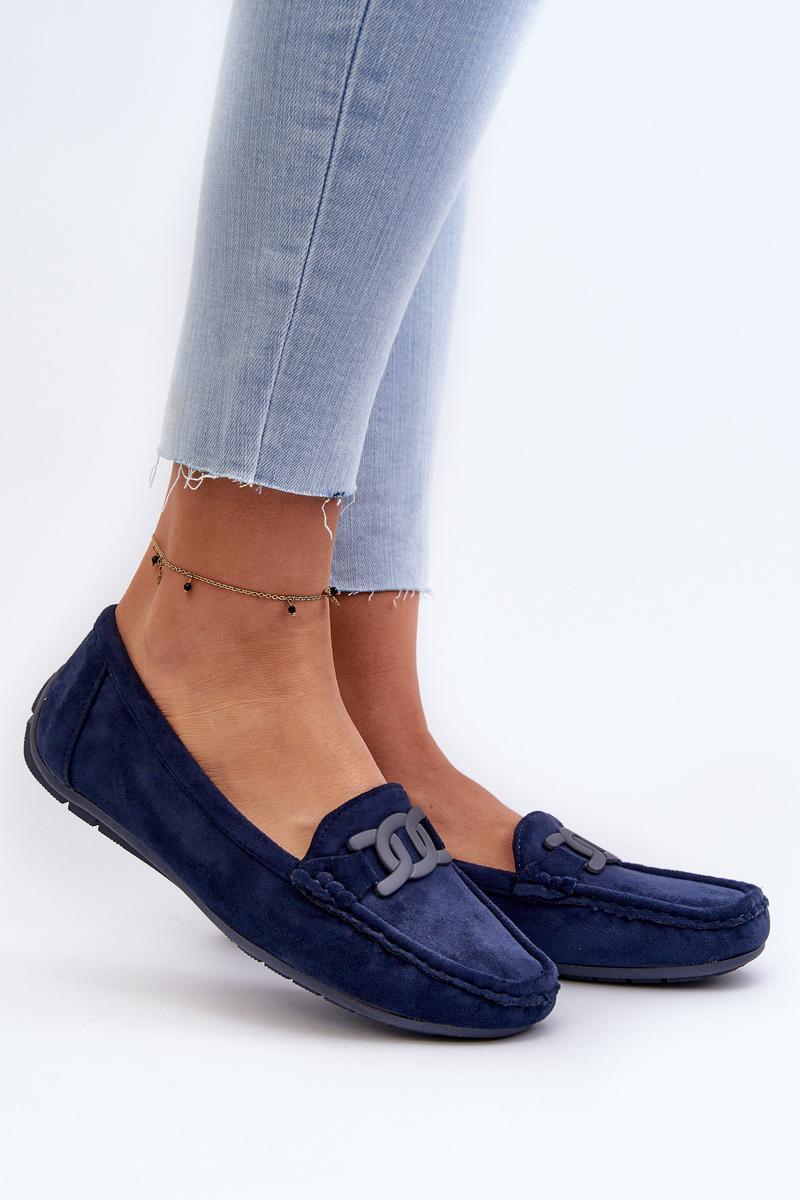 Step In Style Rabell Navy Faux Leather Moccasins
