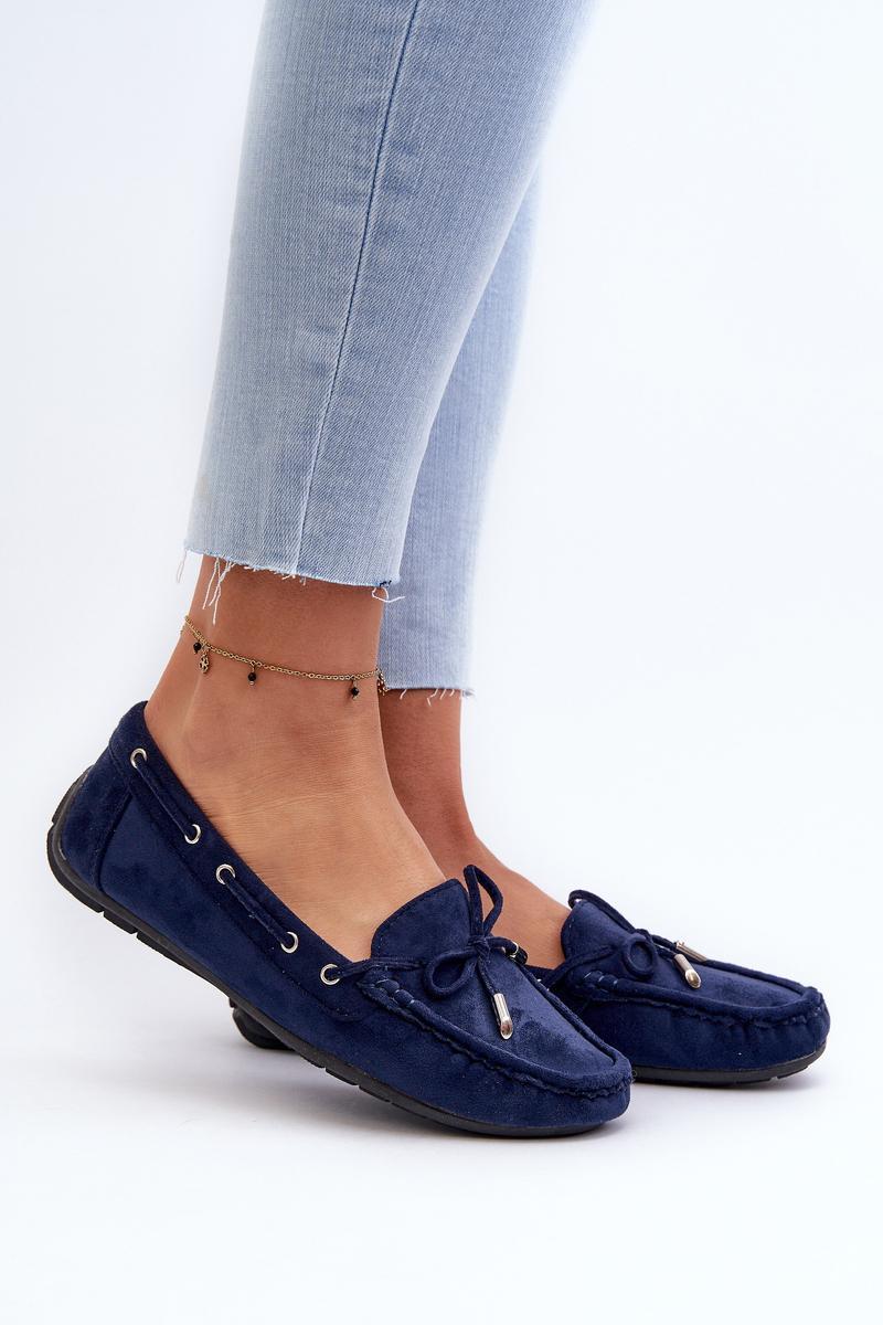 Step In Style Si Passione Navy Faux Leather Moccasins