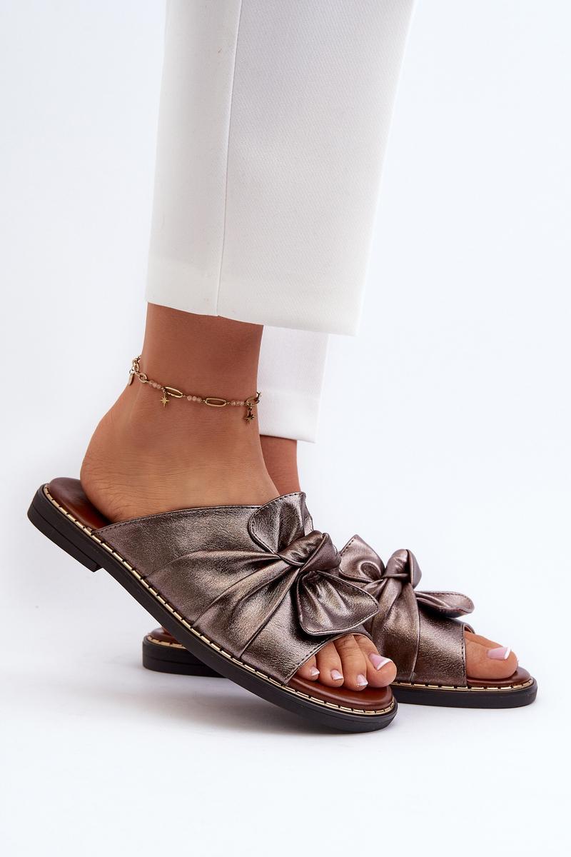Step In Style Nelvira Copper Flat Flip Flops