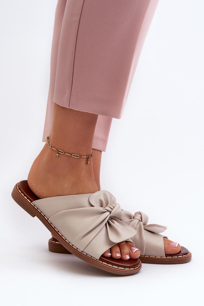 Step In Style Nelvira Beige Flat Flip Flops