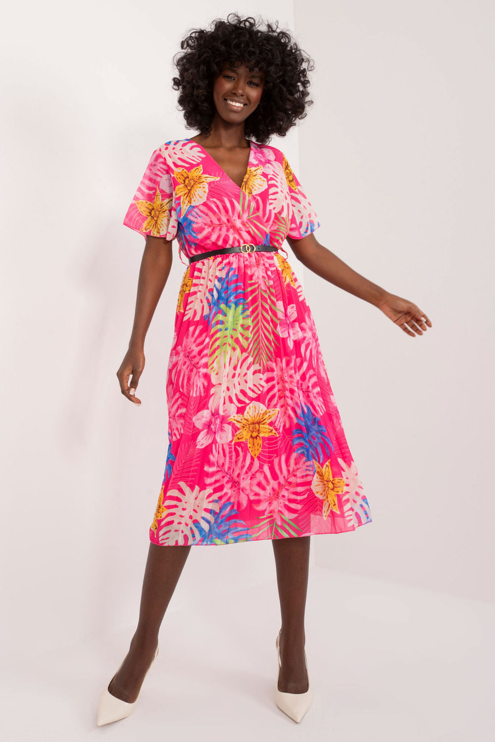 Italy Moda Dark Pink Midi Wrap Dress