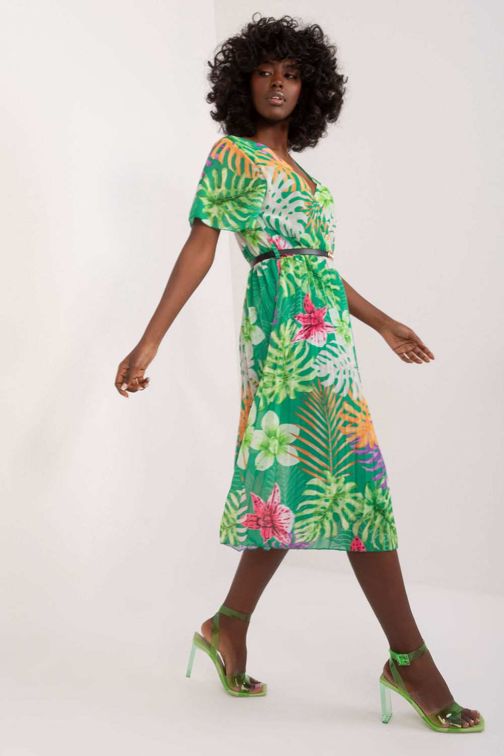 Italy Moda Green Midi Wrap Dress - view 2