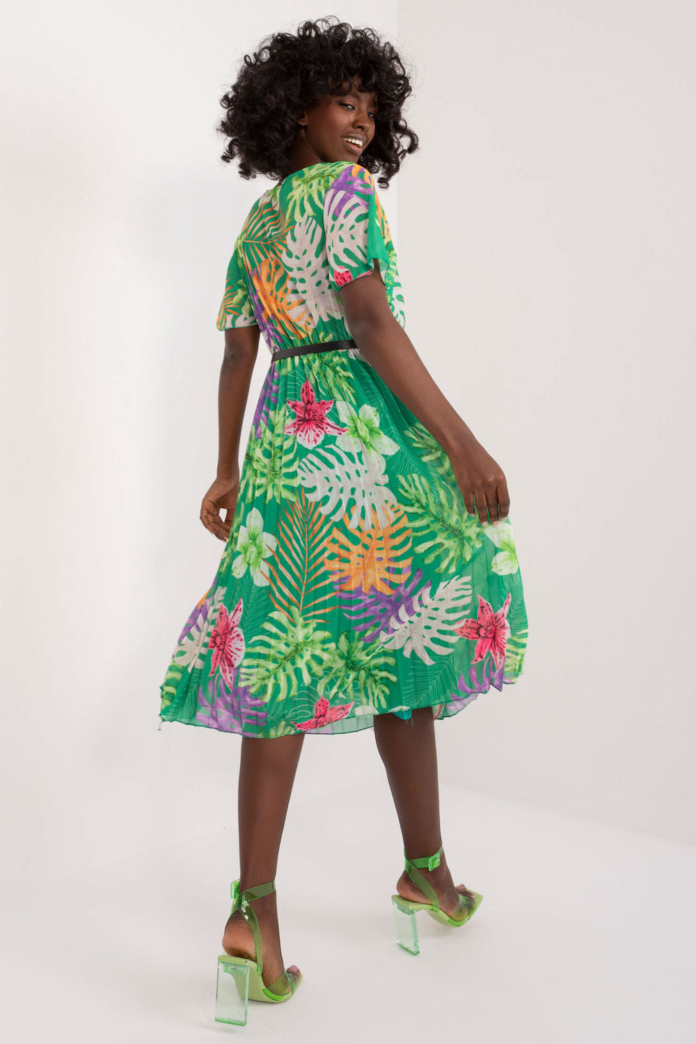 Italy Moda Green Midi Wrap Dress - view 3