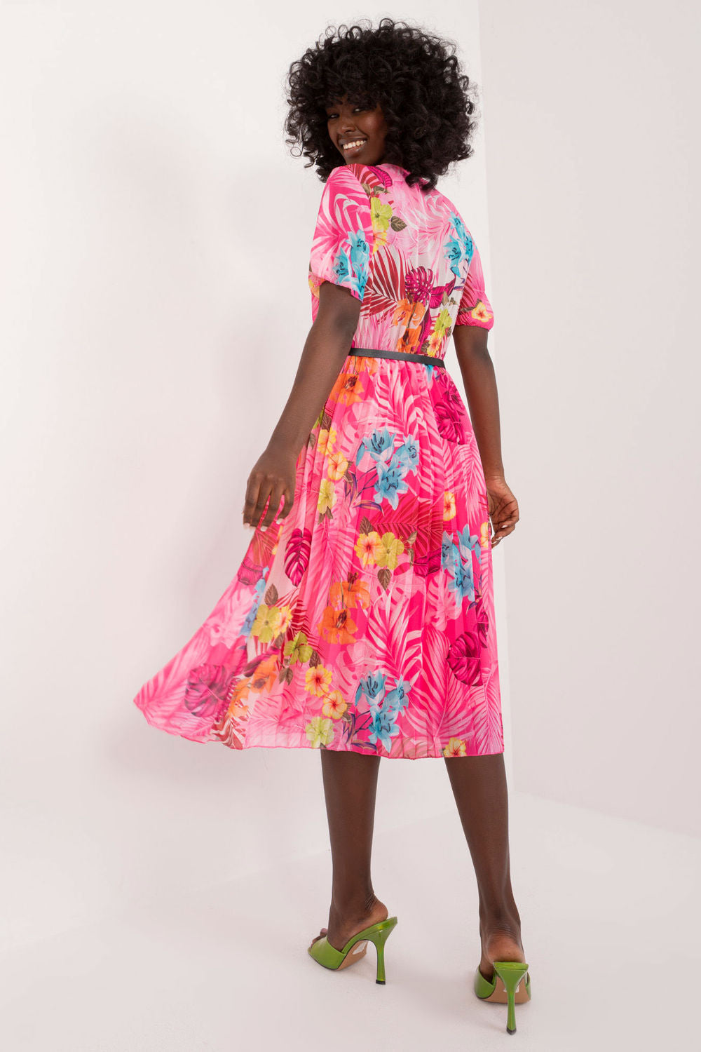 Italy Moda Pink Midi Wrap Dress - view 3
