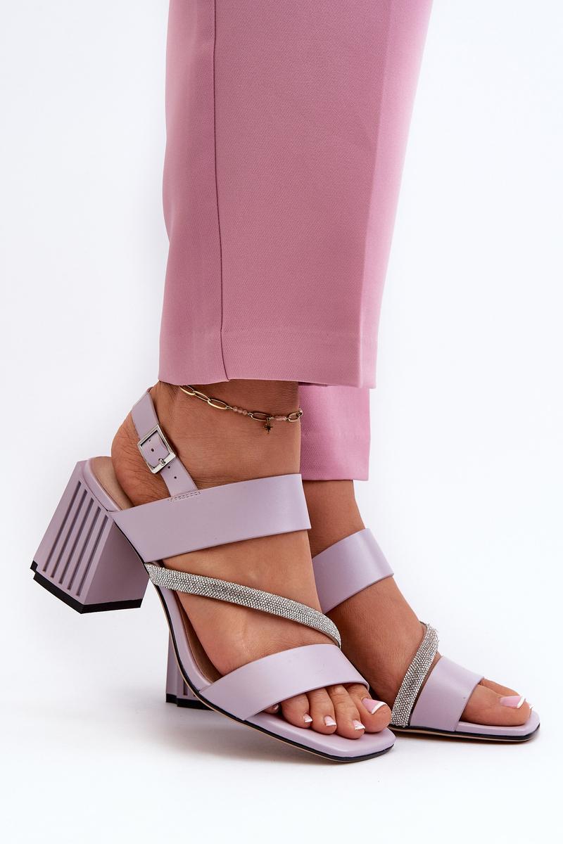 Step In Style Violet Faux Leather Heeled Sandals