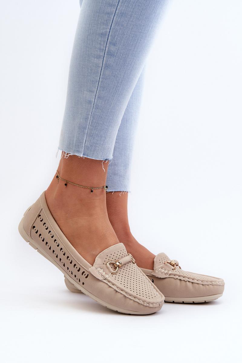 Step In Style Kaydance Beige Faux Leather Moccasins