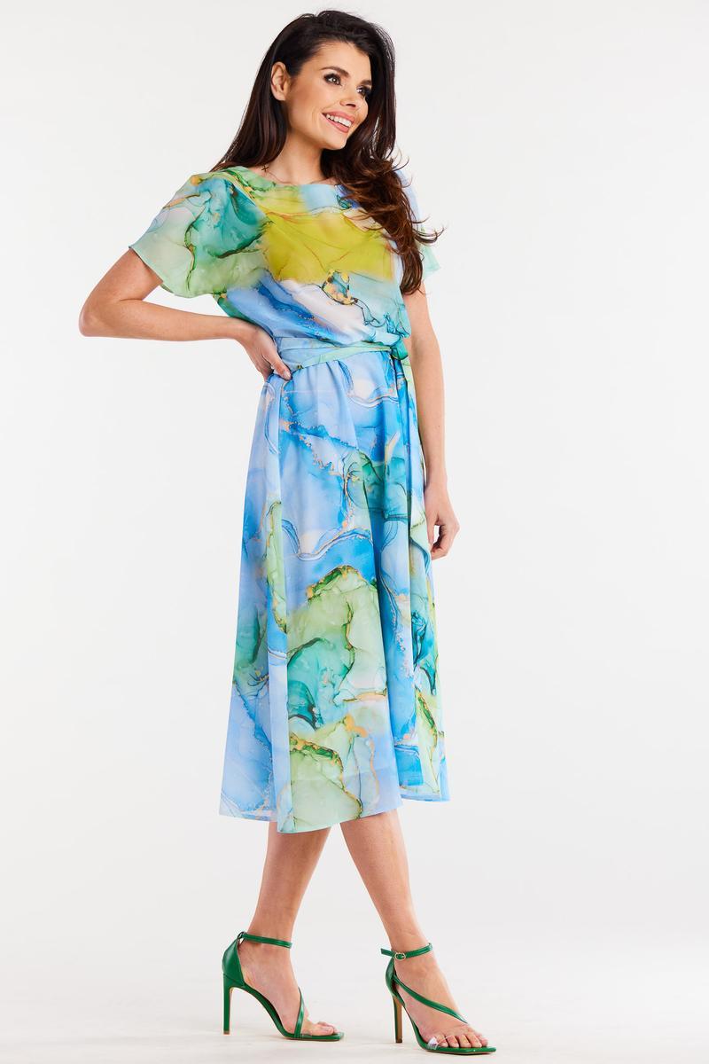 Awama Chiffon Flared Dress - view 2