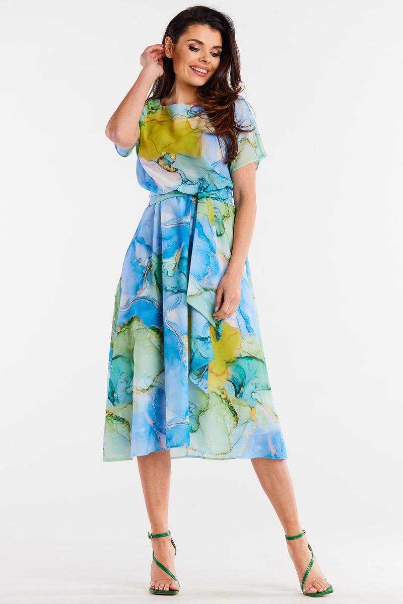Awama Chiffon Flared Dress - view 4
