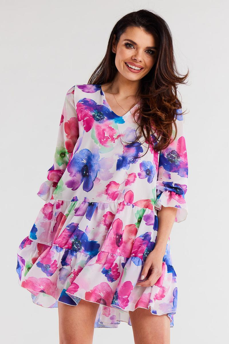 Awama Multicolour Chiffon Dress
