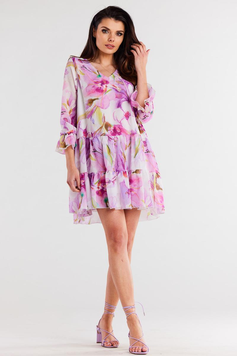 Awama Violet Chiffon Dress - view 2