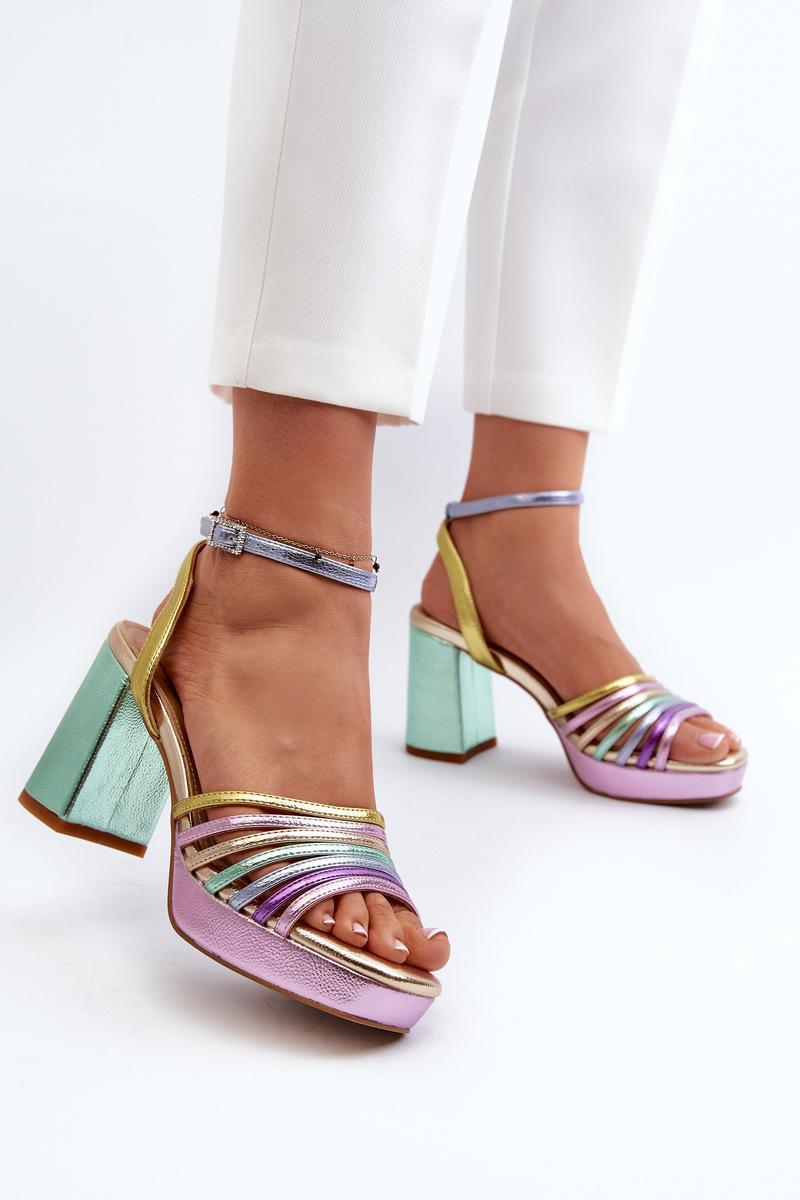 Step In Style Violet Stiletto Heeled Sandals - view 3