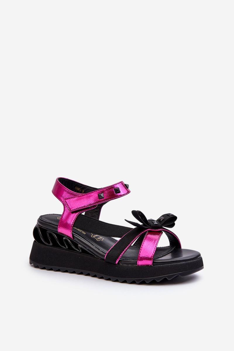 Step In Style Fuchsia Platform Wedge Sandals - view 2