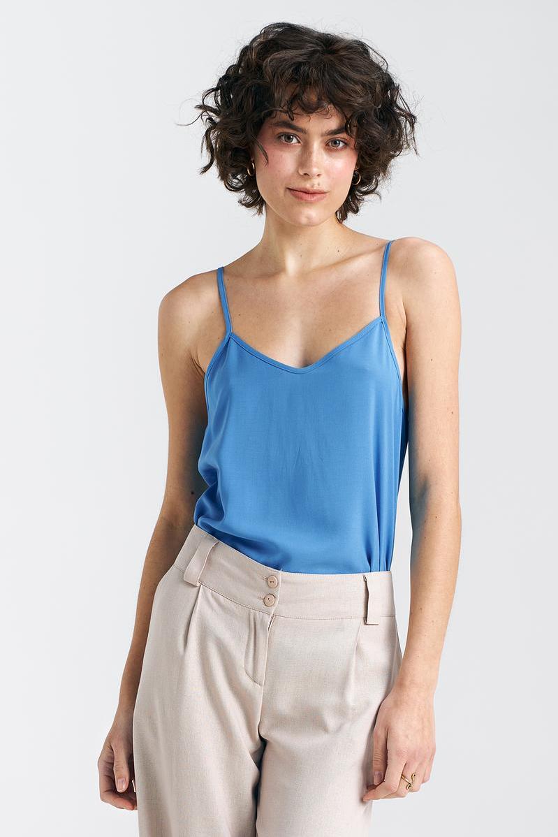 Nife Blue Sleeveless T-Shirt