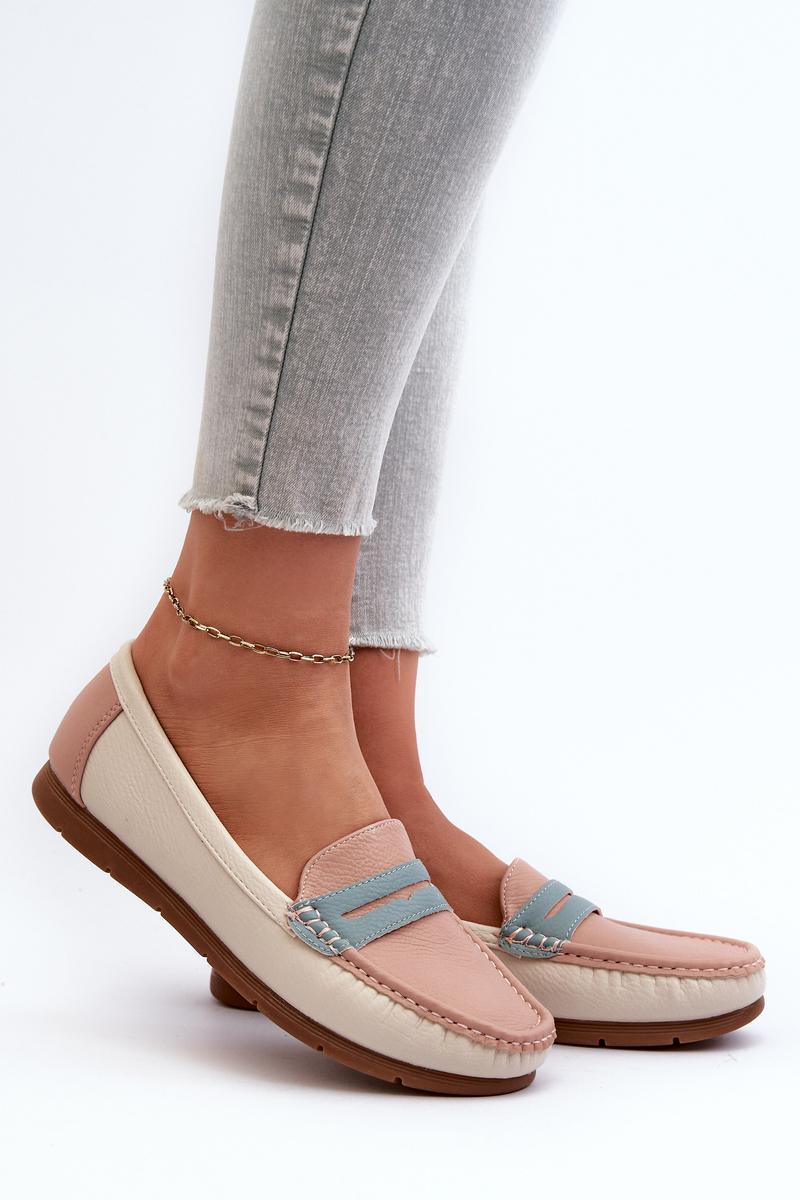 Step In Style Vikitara Pink Faux Leather Moccasins