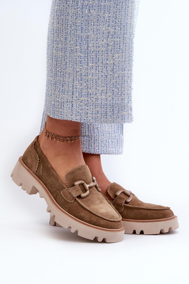 Step In Style Brown Suede Flat Moccasins