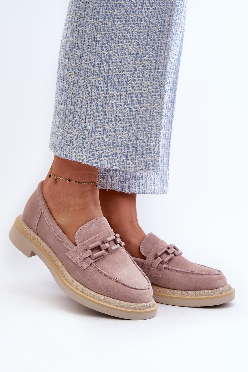 Step In Style Pink Suede Flat Moccasins