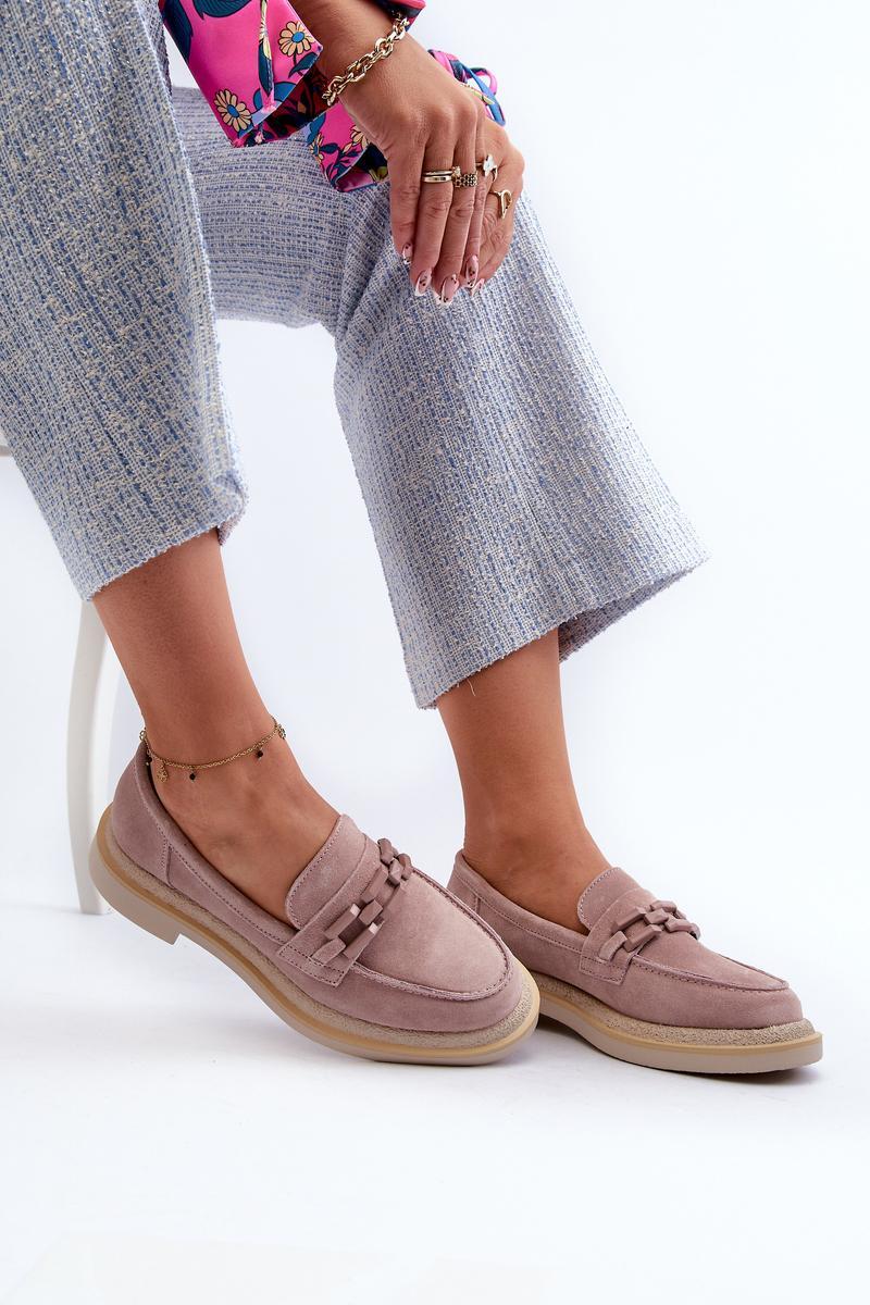 Step In Style Pink Suede Flat Moccasins - view 2