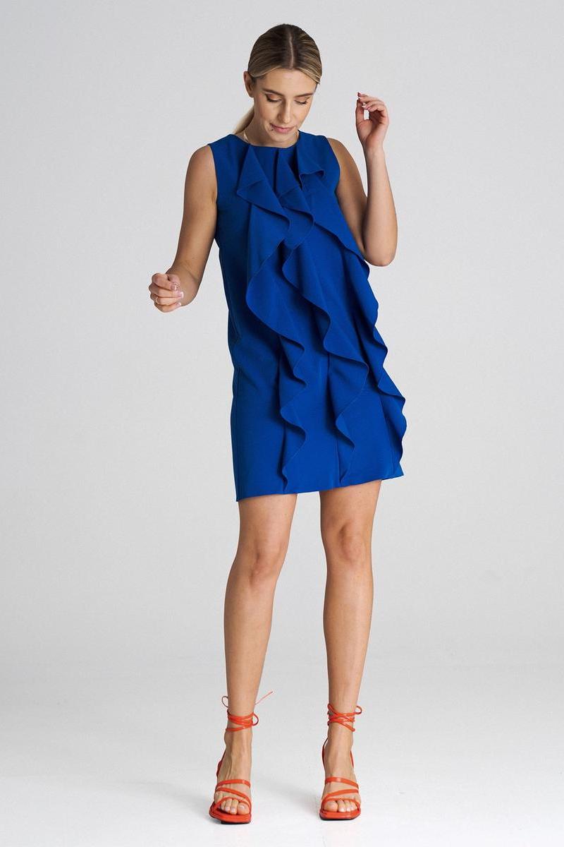 Figl Sapphire Blue A-Line Sleeveless Cocktail Dress - view 4