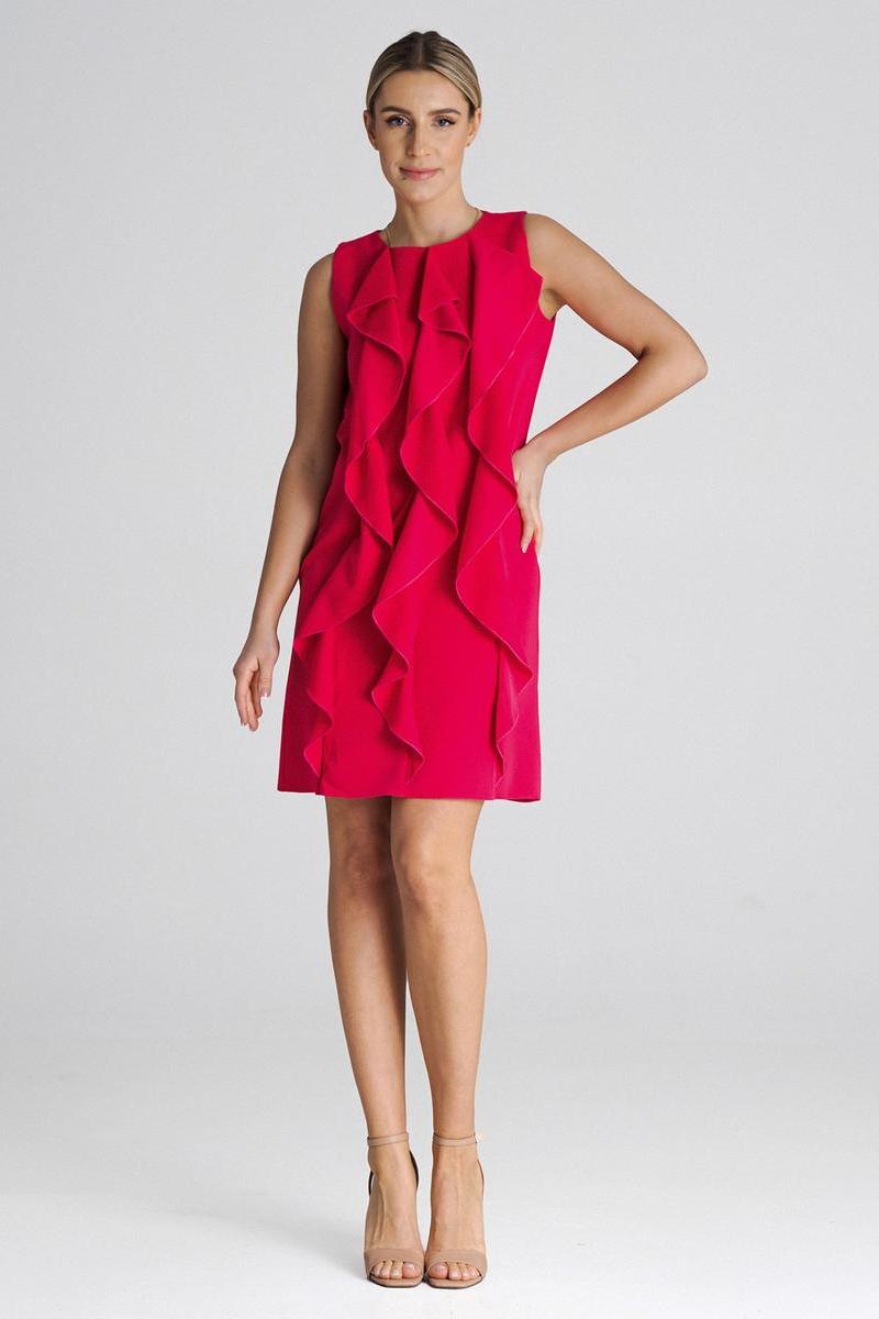 Figl Fuchsia A-Line Sleeveless Cocktail Dress