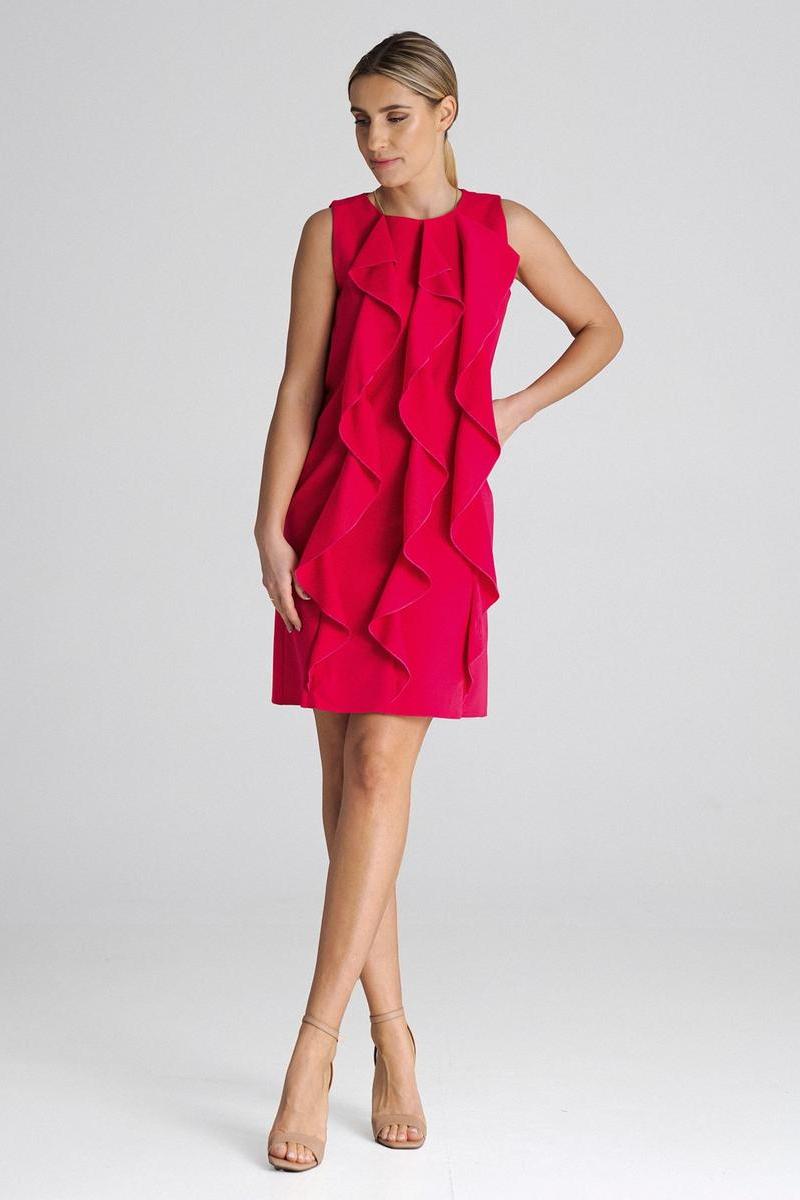 Figl Fuchsia A-Line Sleeveless Cocktail Dress - view 4
