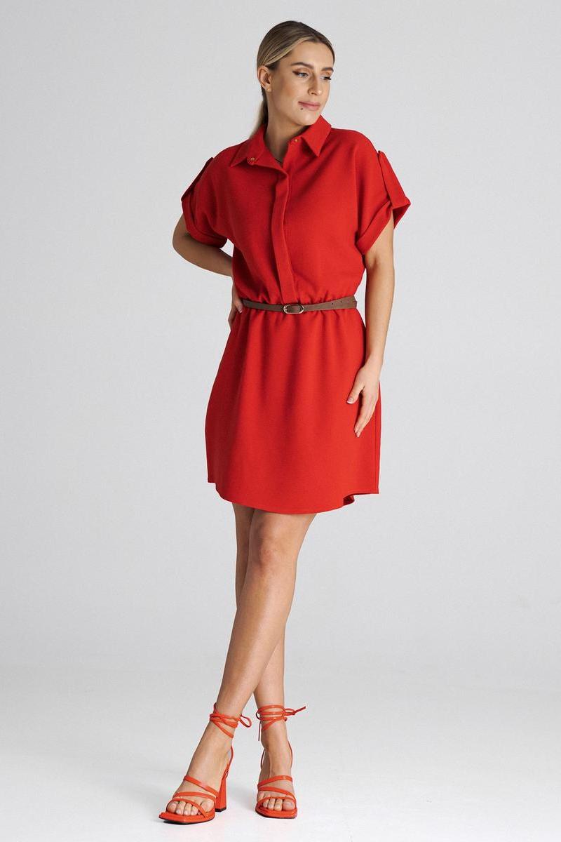 Figl Red Short Sleeve Dress