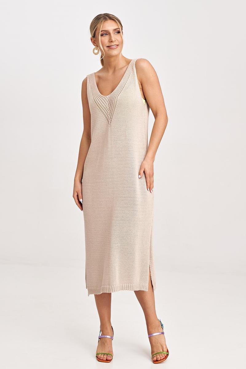 Figl Beige Midi Long Sleeve Dress Co-Ord Set - view 2