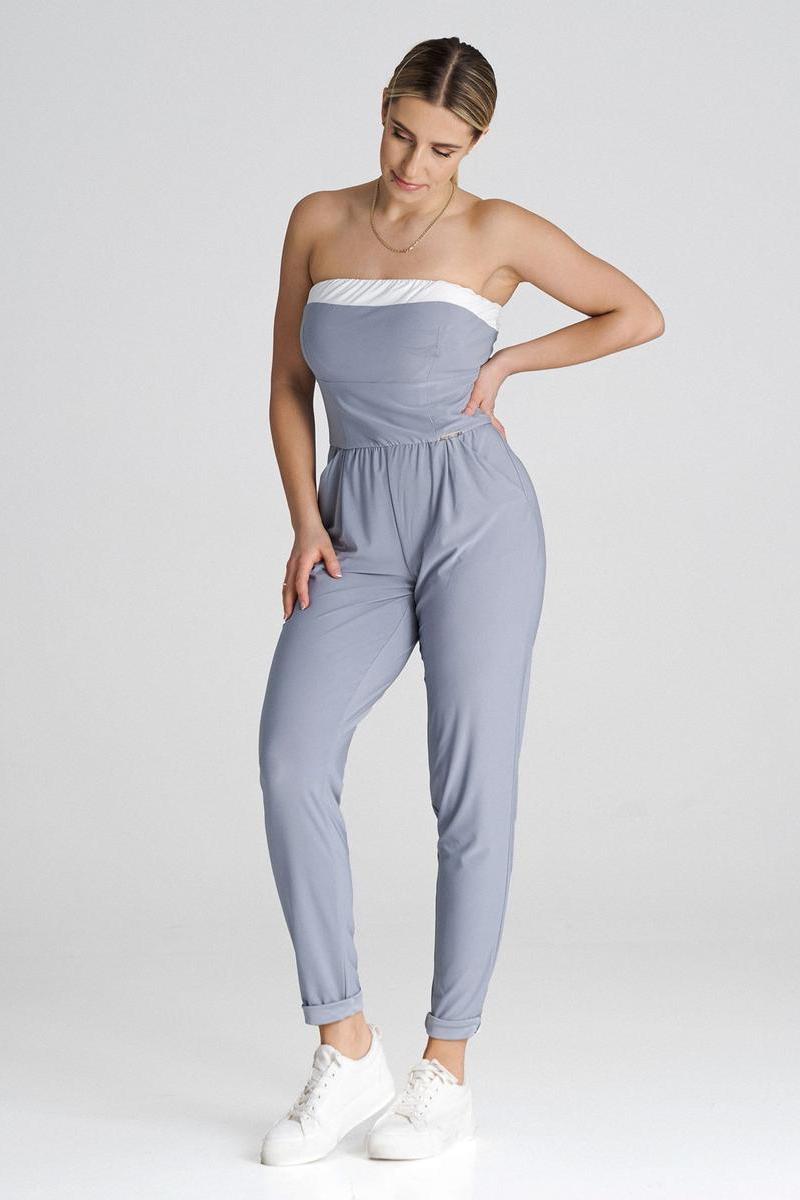 Figl Grey Pleated Jumpsuit