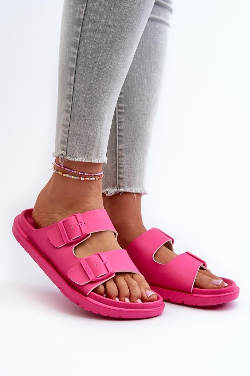 Step In Style Fuchsia Flip Flops with Adjustable Straps