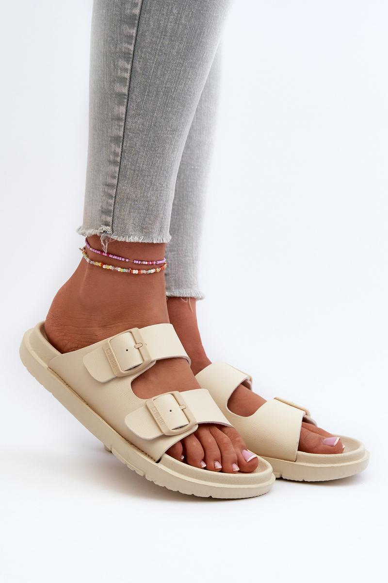 Step In Style Beige Flip Flops with Adjustable Straps