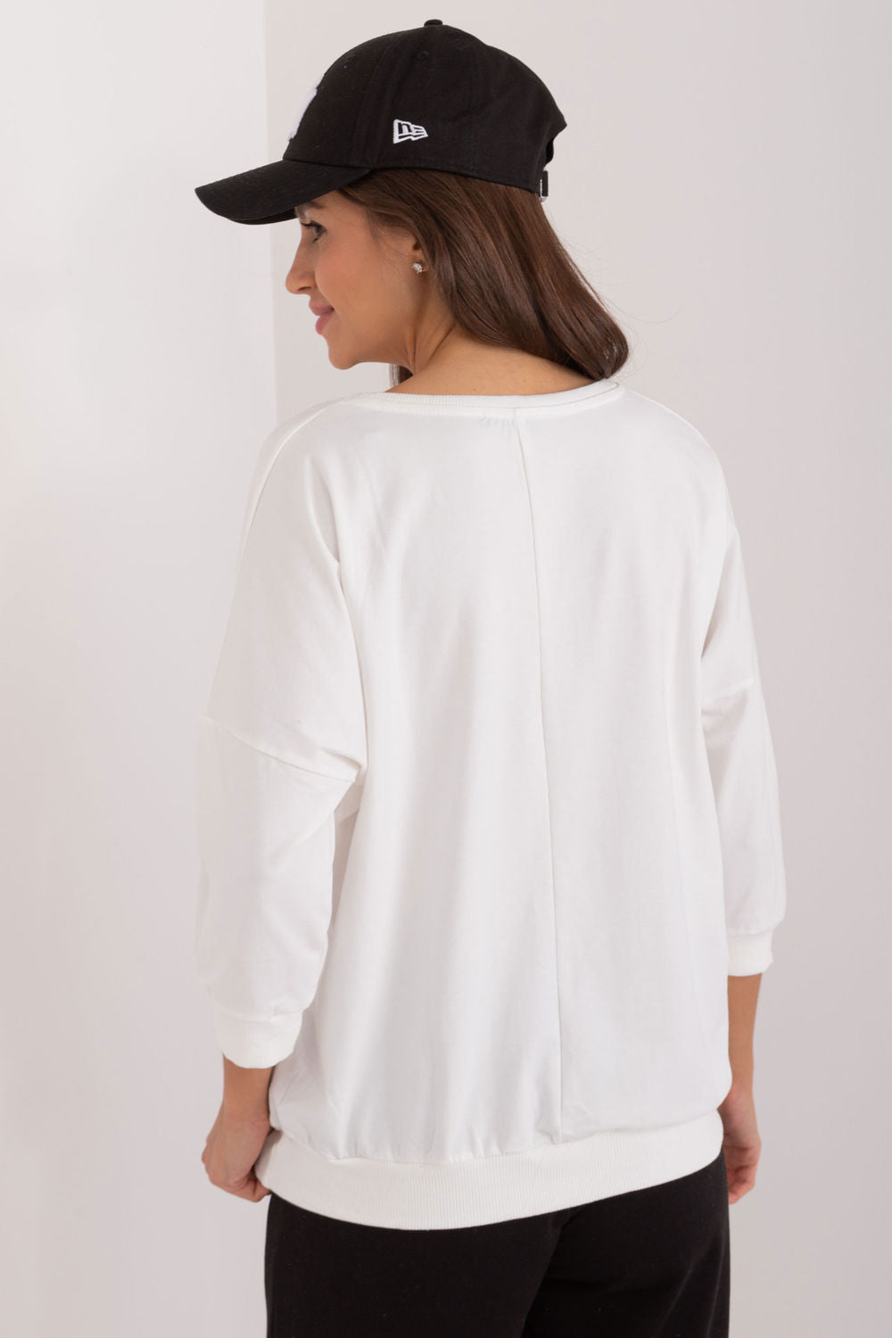 Relevance Ecru Cotton Sweatshirt - view 3
