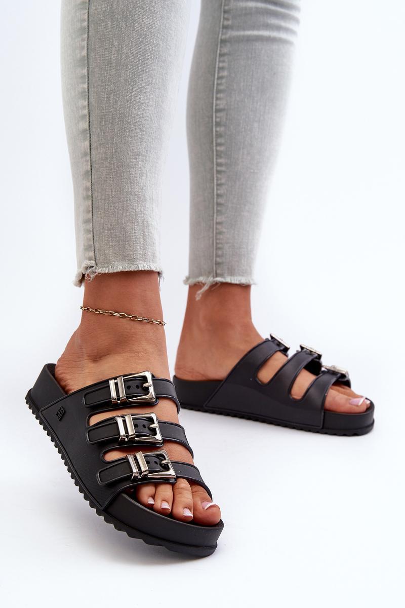 Step In Style Zaxy Black Platform Sandals