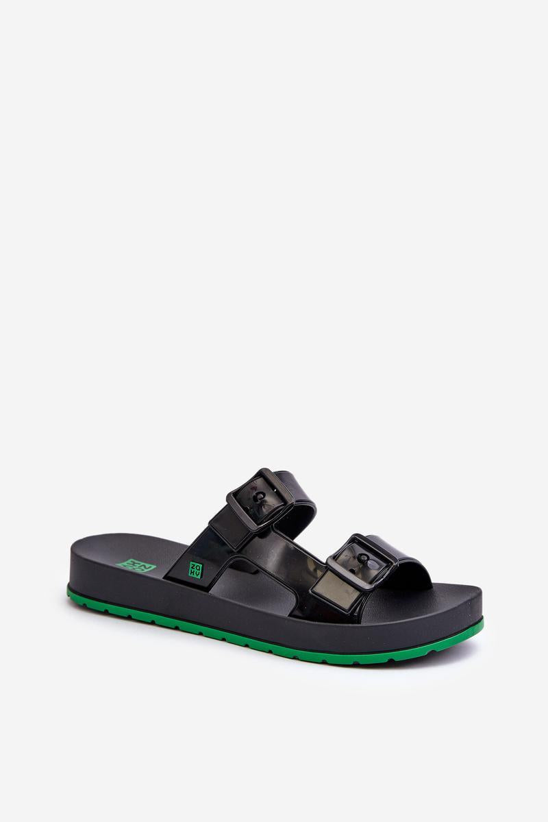 Step In Style Zaxy Black Flip Flops - view 2