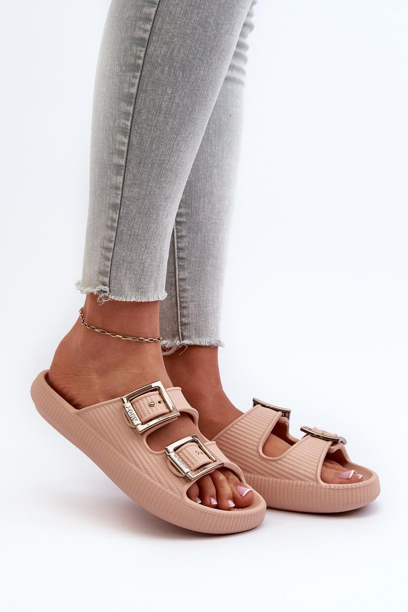 Step In Style Zaxy Beige Flip Flops