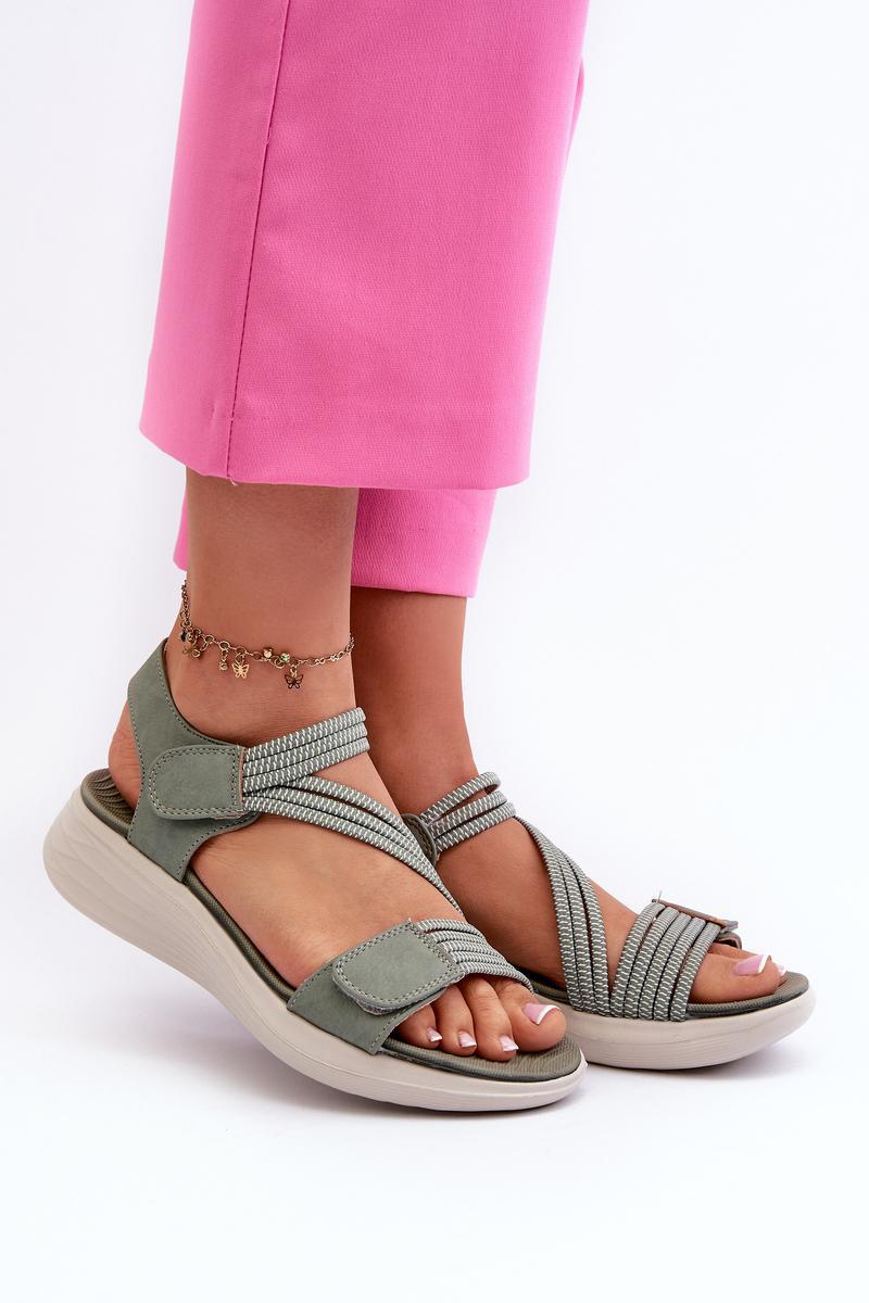 Step In Style Eladora Green Wedge Sandals
