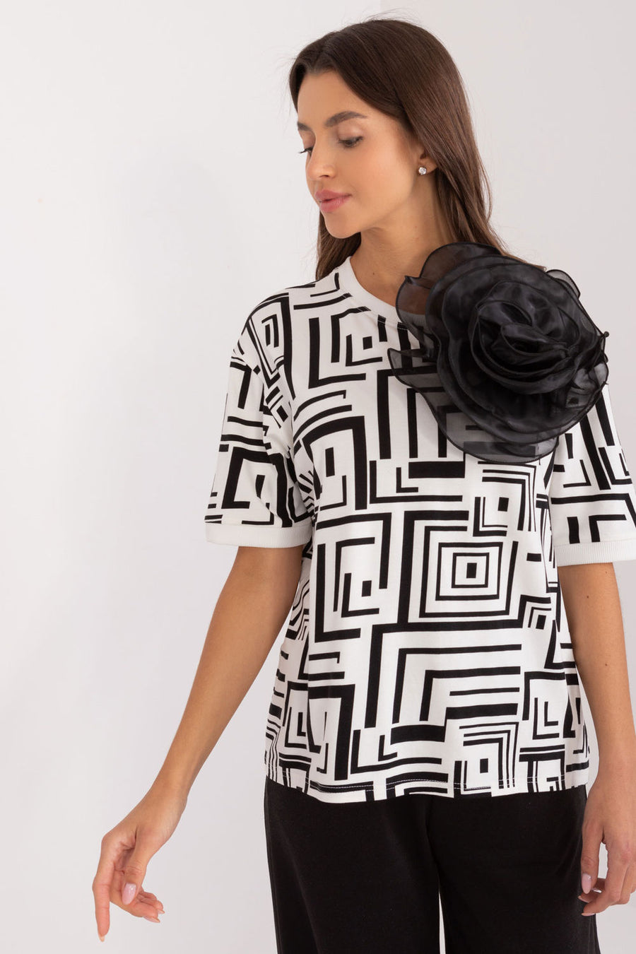 Lakerta Ecru Short Sleeve Blouse