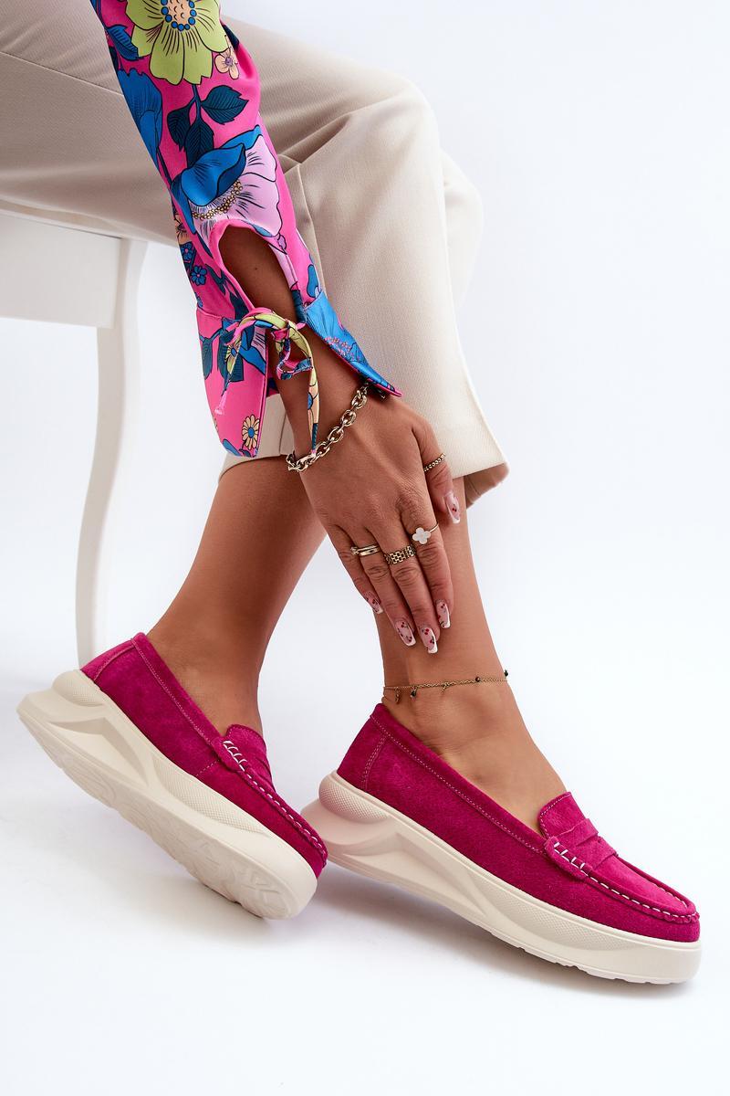 Step In Style Filidia Fuchsia Suede Platform Moccasins - view 2