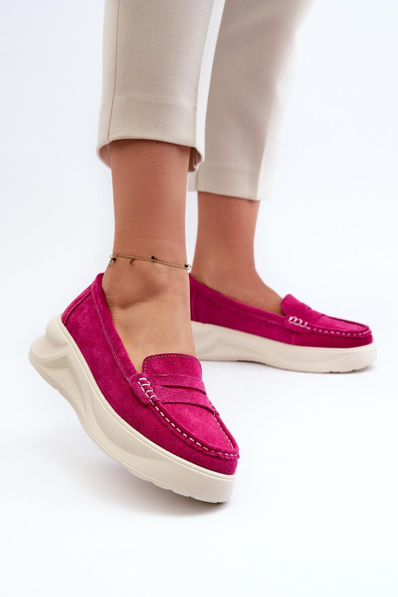 Step In Style Filidia Fuchsia Suede Platform Moccasins - view 3