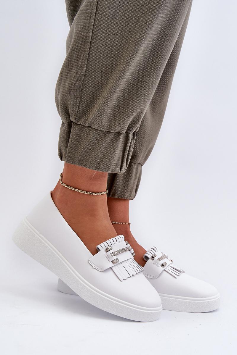 Step In Style White Platform Moccasins