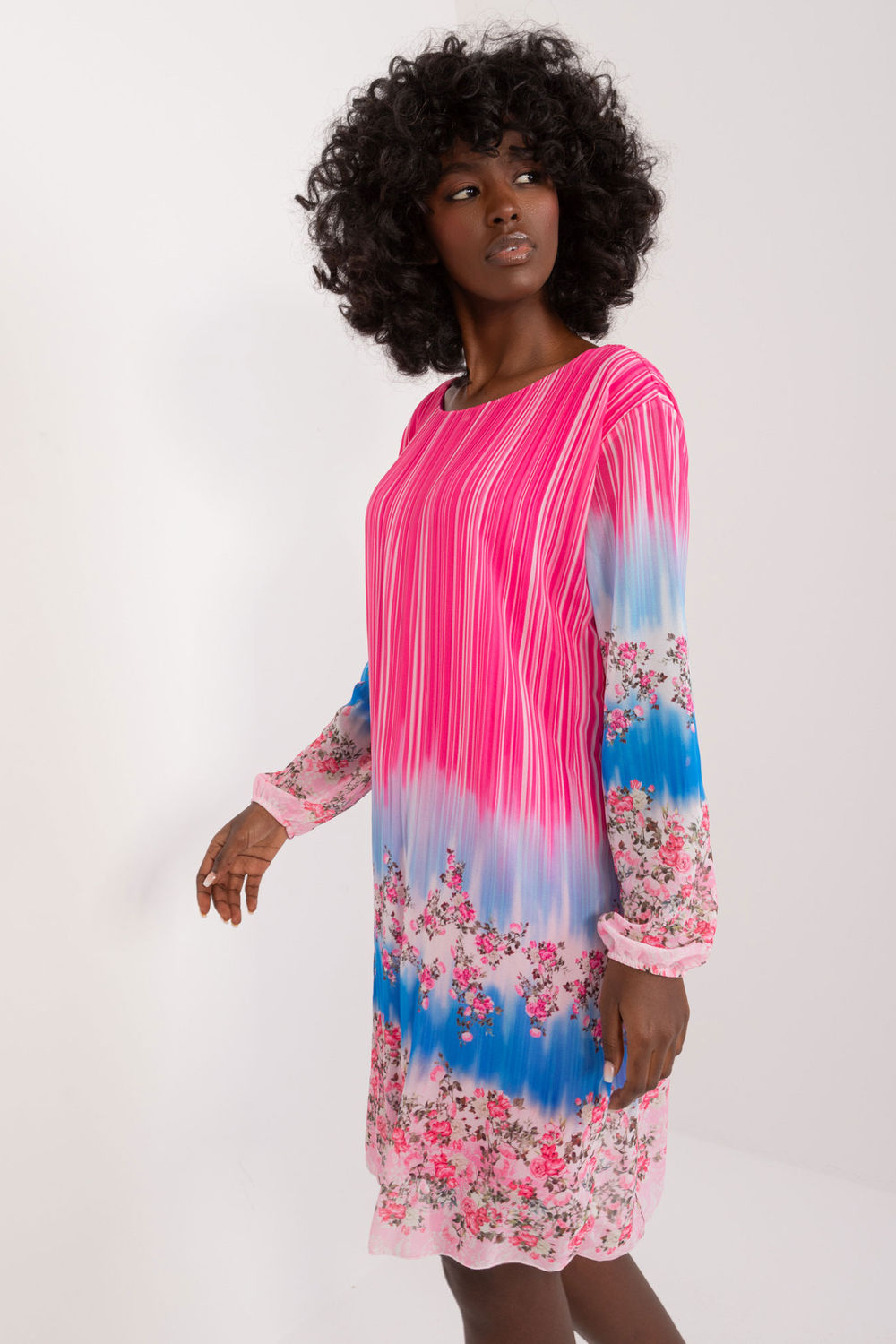 Italy Moda Dark Pink Long Sleeve Dress - view 2