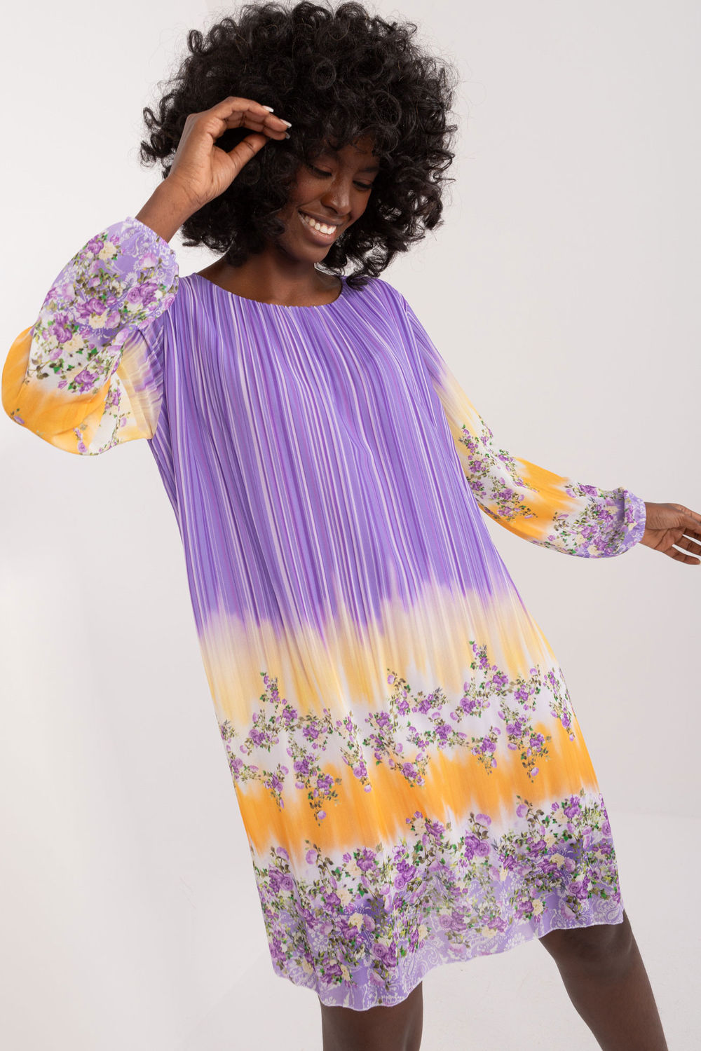 Italy Moda Violet Long Sleeve Dress