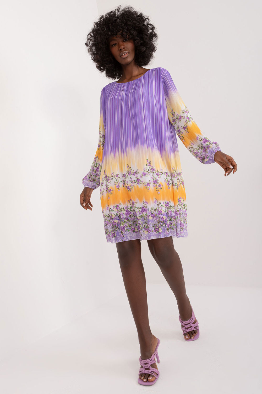 Italy Moda Violet Long Sleeve Dress - view 2
