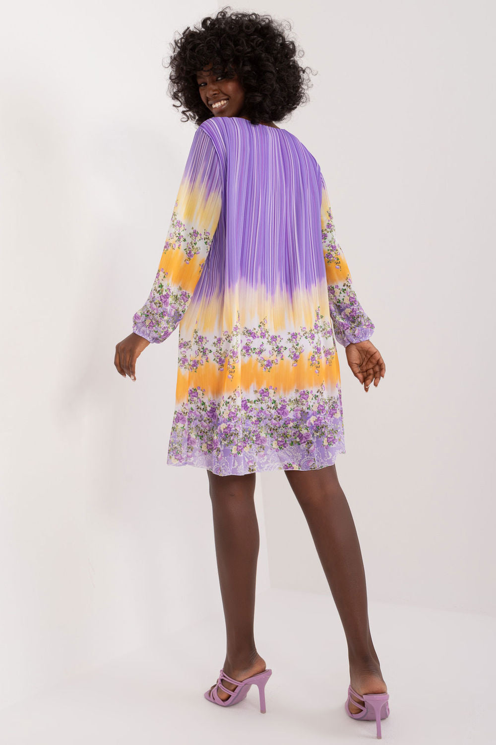Italy Moda Violet Long Sleeve Dress - view 3