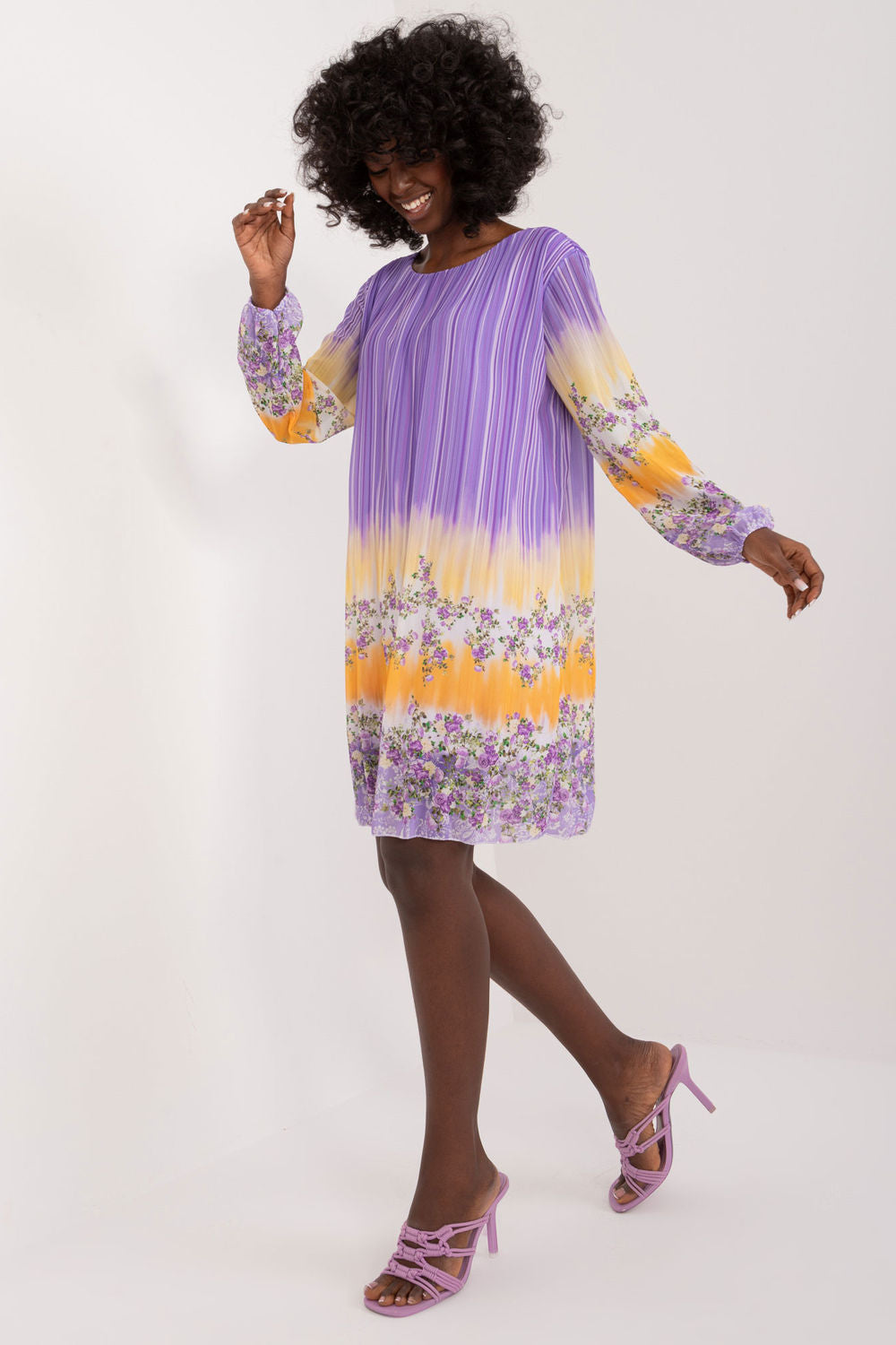 Italy Moda Violet Long Sleeve Dress - view 4