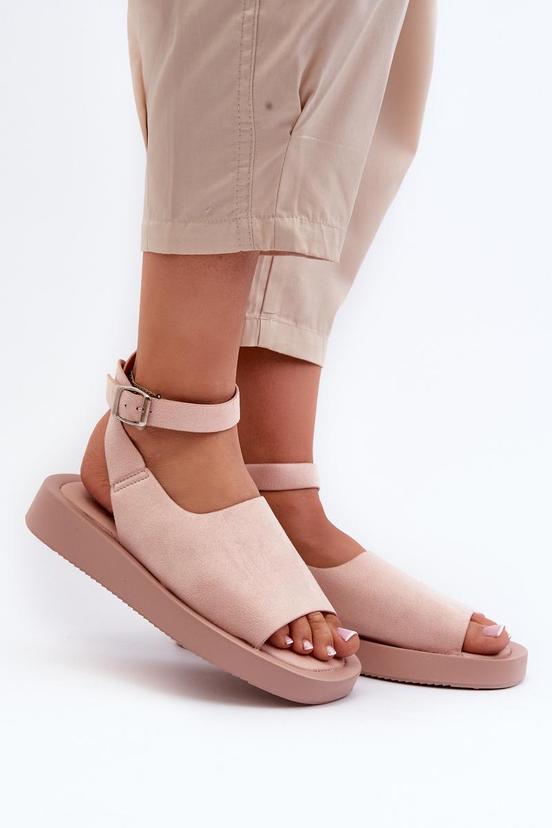 Step In Style Rubie Pink Faux Leather Platform Sandals