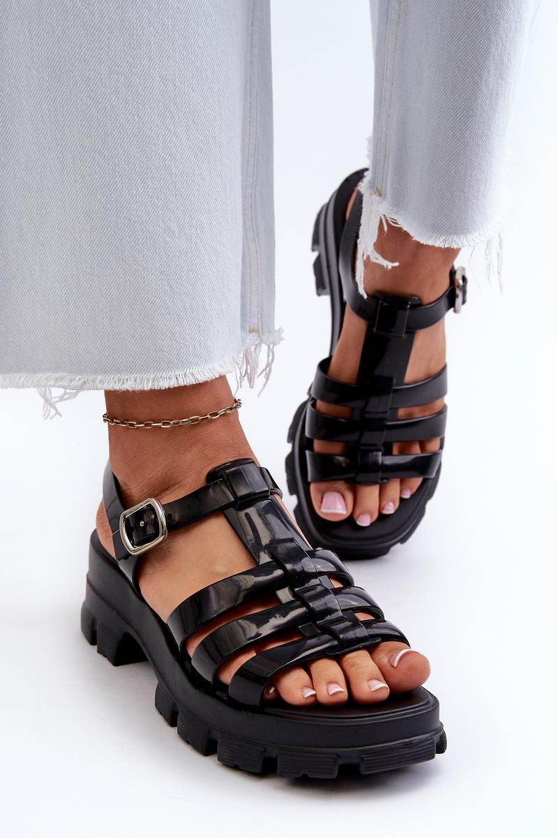 Step In Style Zaxy Black Sandals with Adjustable Straps - view 3