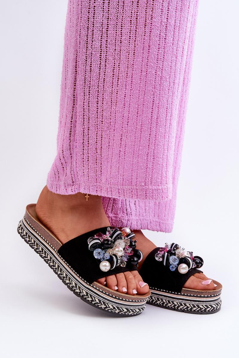 Step In Style Black Platform Flip Flops