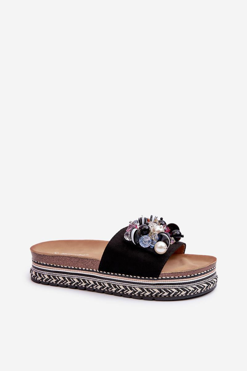 Step In Style Black Platform Flip Flops - view 2