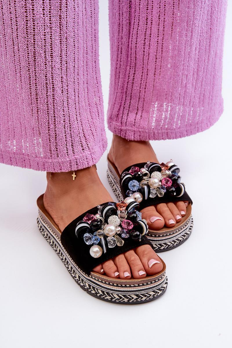 Step In Style Black Platform Flip Flops - view 3