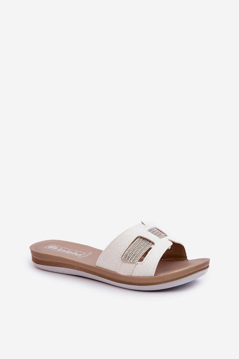 Step In Style Inblu White Faux Leather Flip Flops - view 2